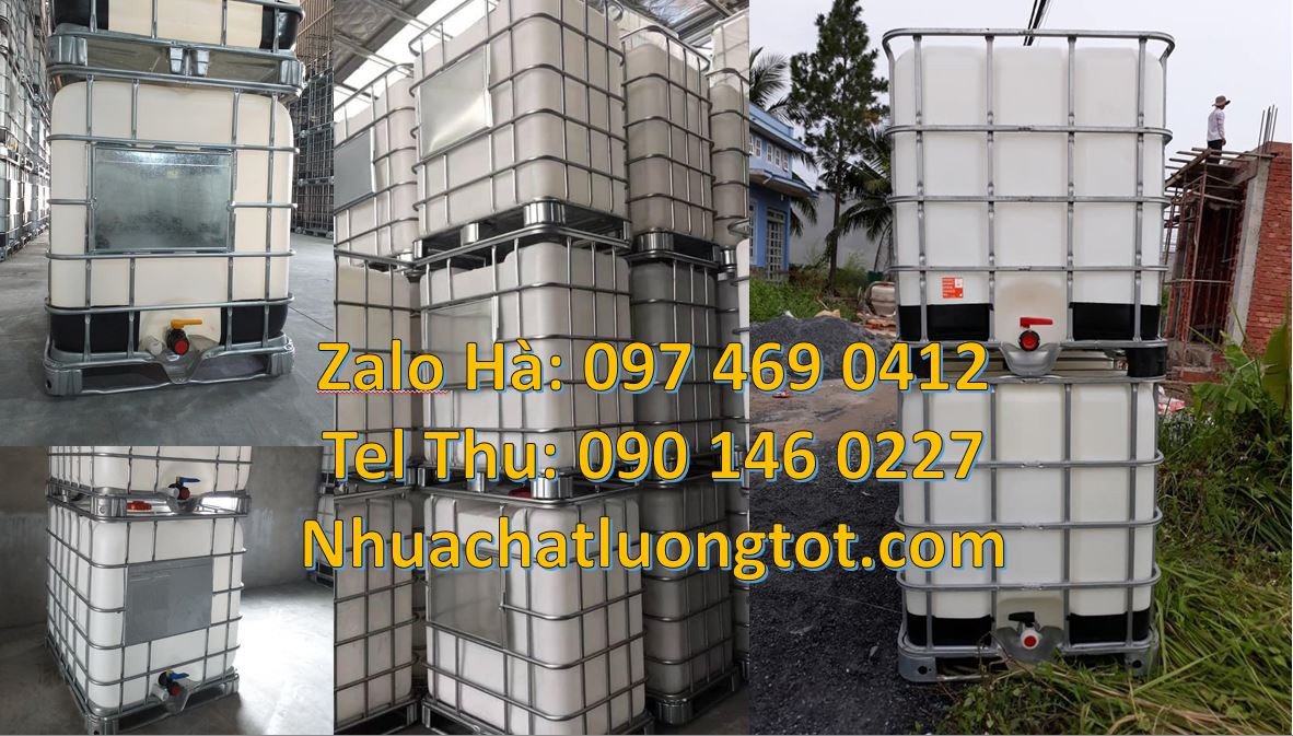bán tank nhựa vuông 1000l,thùng ibc 1000 l có khung thép,ibc giá rẻ hc