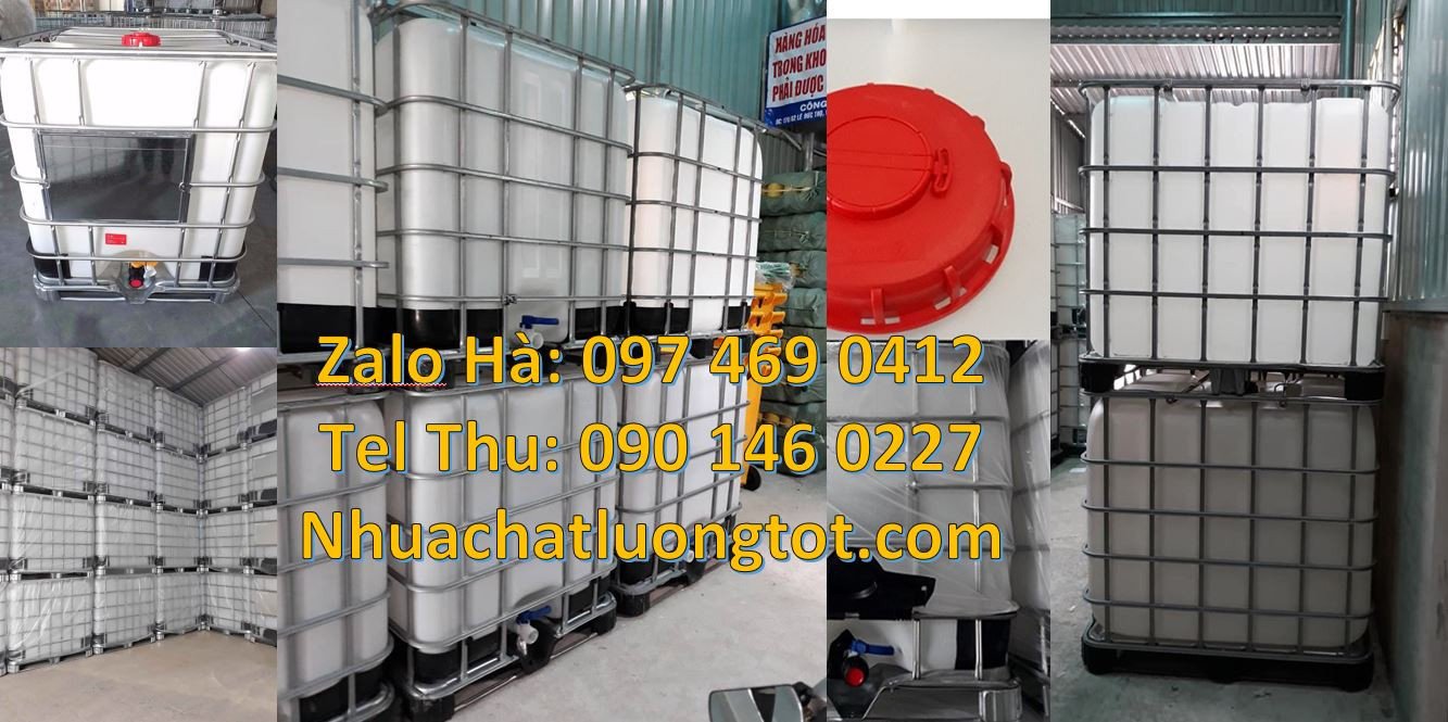 bán tank nhựa vuông 1000l,thùng ibc 1000 l có khung thép,ibc giá rẻ hc