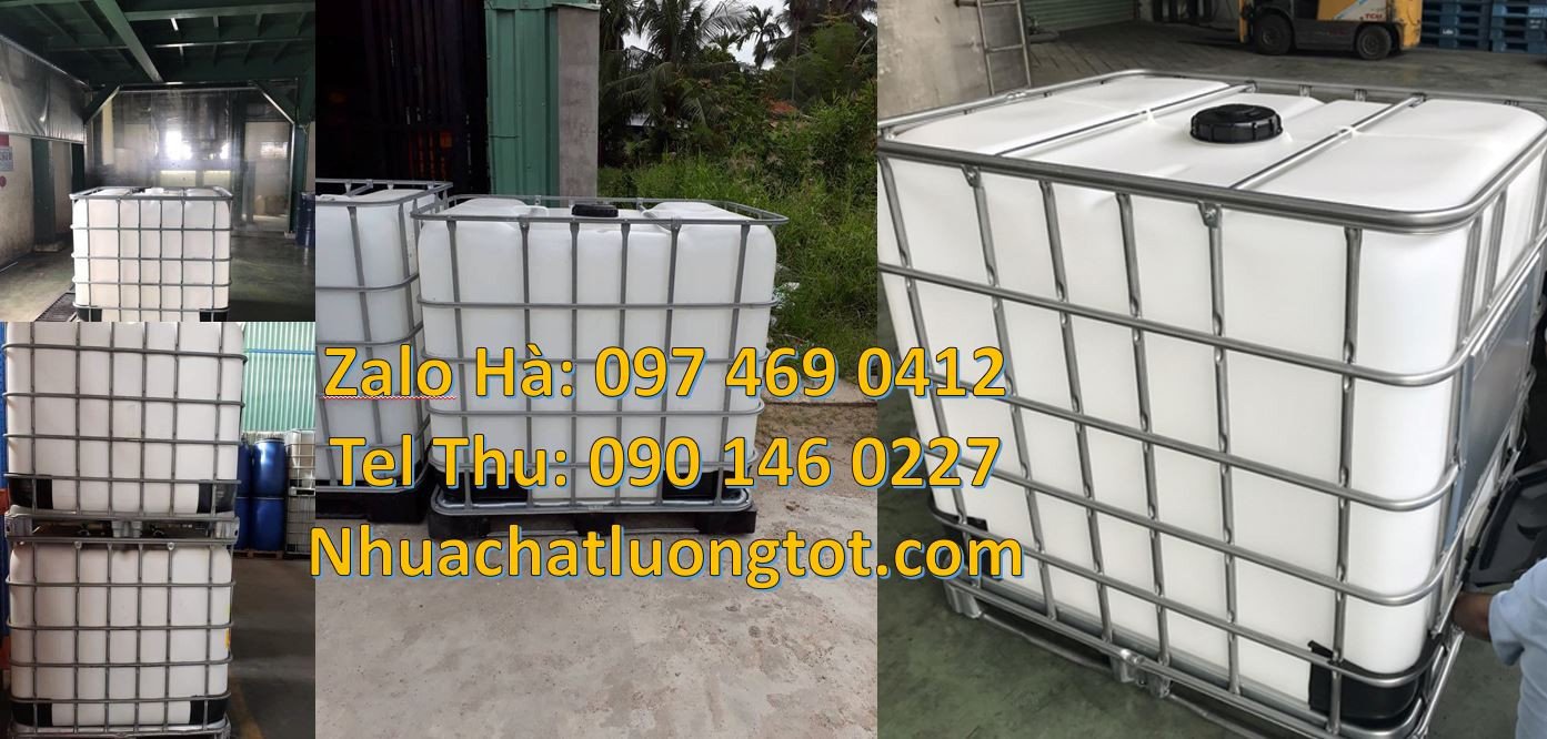 bán tank nhựa vuông 1000l,thùng ibc 1000 l có khung thép,ibc giá rẻ hc