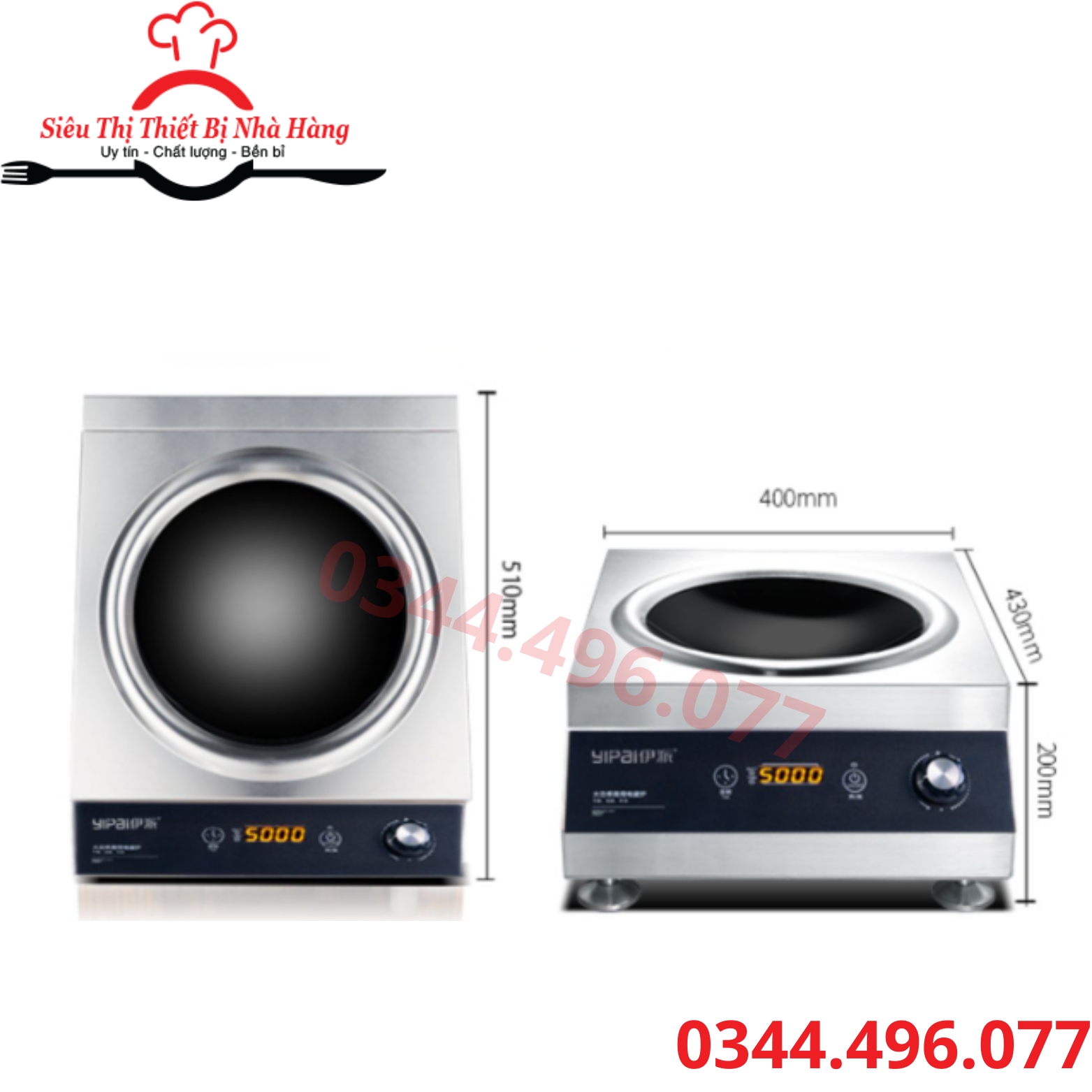 Bếp từ công nghiệp 5000w mặt phẳng và mặt lõm- công suất lớn