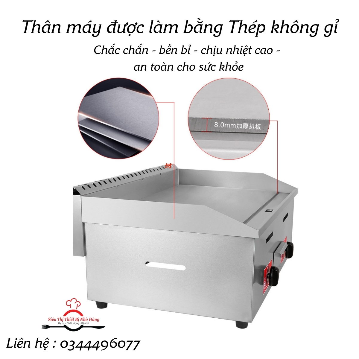 Bếp chiên rán mặt phẳng dùng gaass- tepphanyaki kiểu nhật