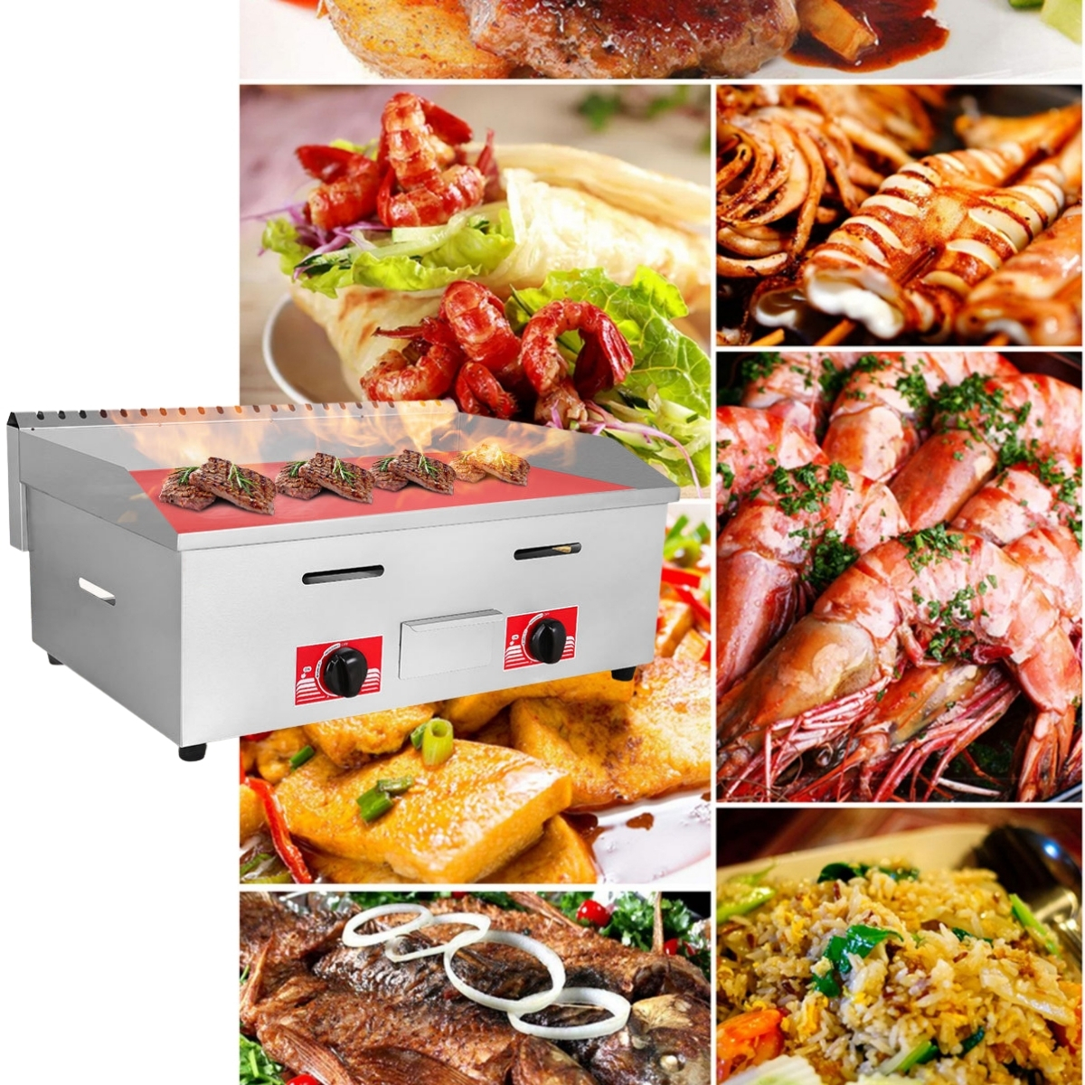 Bếp chiên rán mặt phẳng dùng gaass- tepphanyaki kiểu nhật