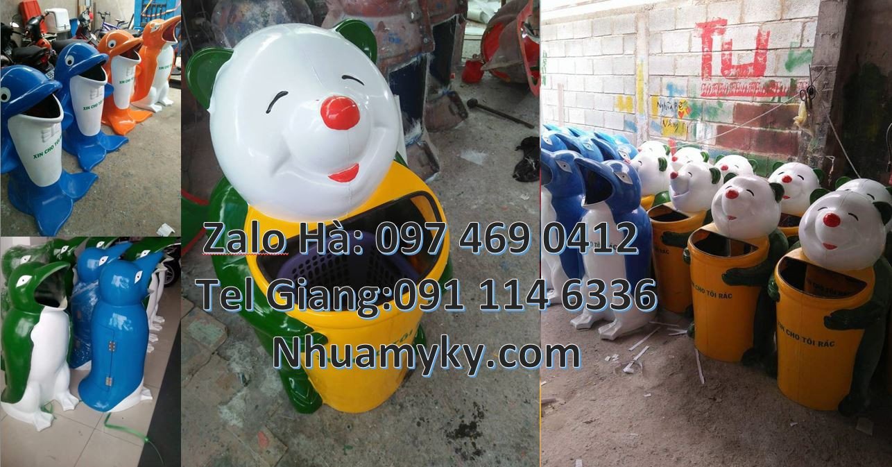 bán thùng rác hình con thú chất lượng cao,thùng rác hình con gấu giá r