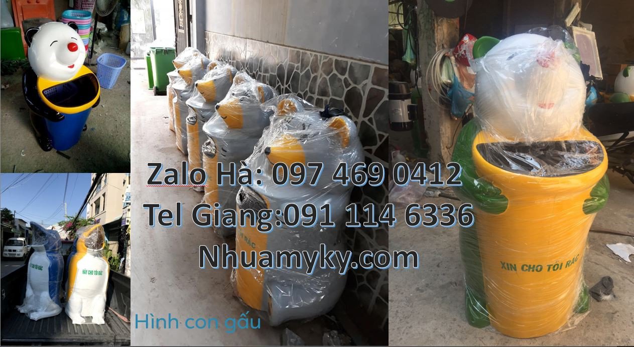 bán thùng rác hình con thú chất lượng cao,thùng rác hình con gấu giá r