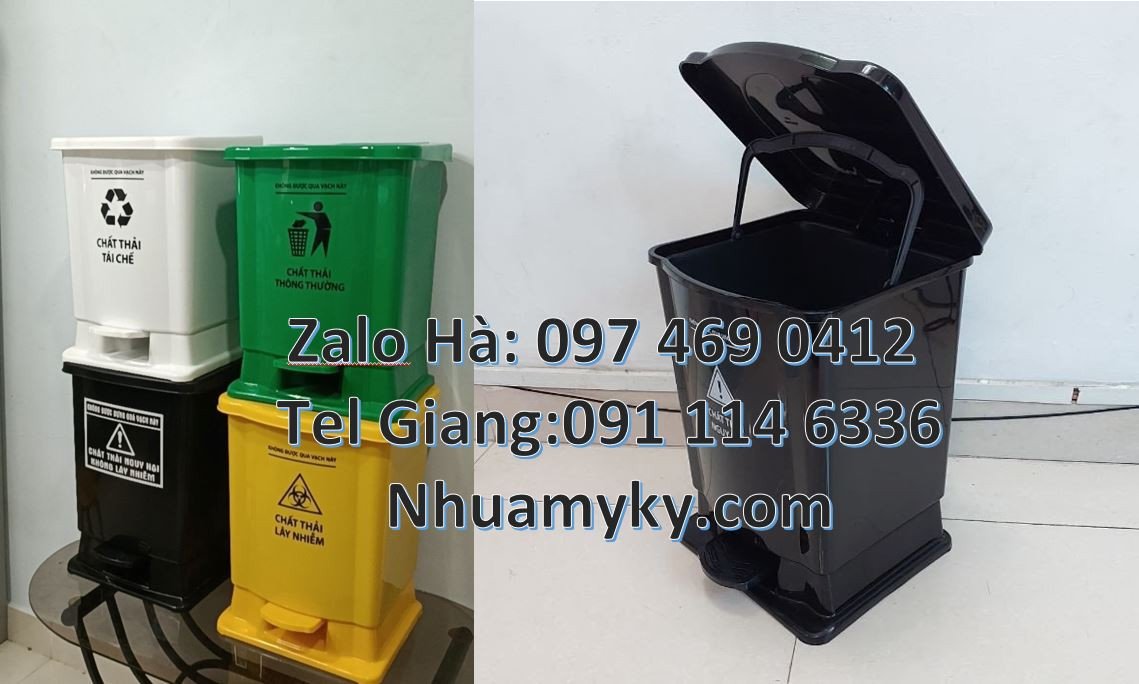 bán rẻ thùng rác y tế 20l,thùng rác y tế 60l màu xanh,thùng rác nắp ki