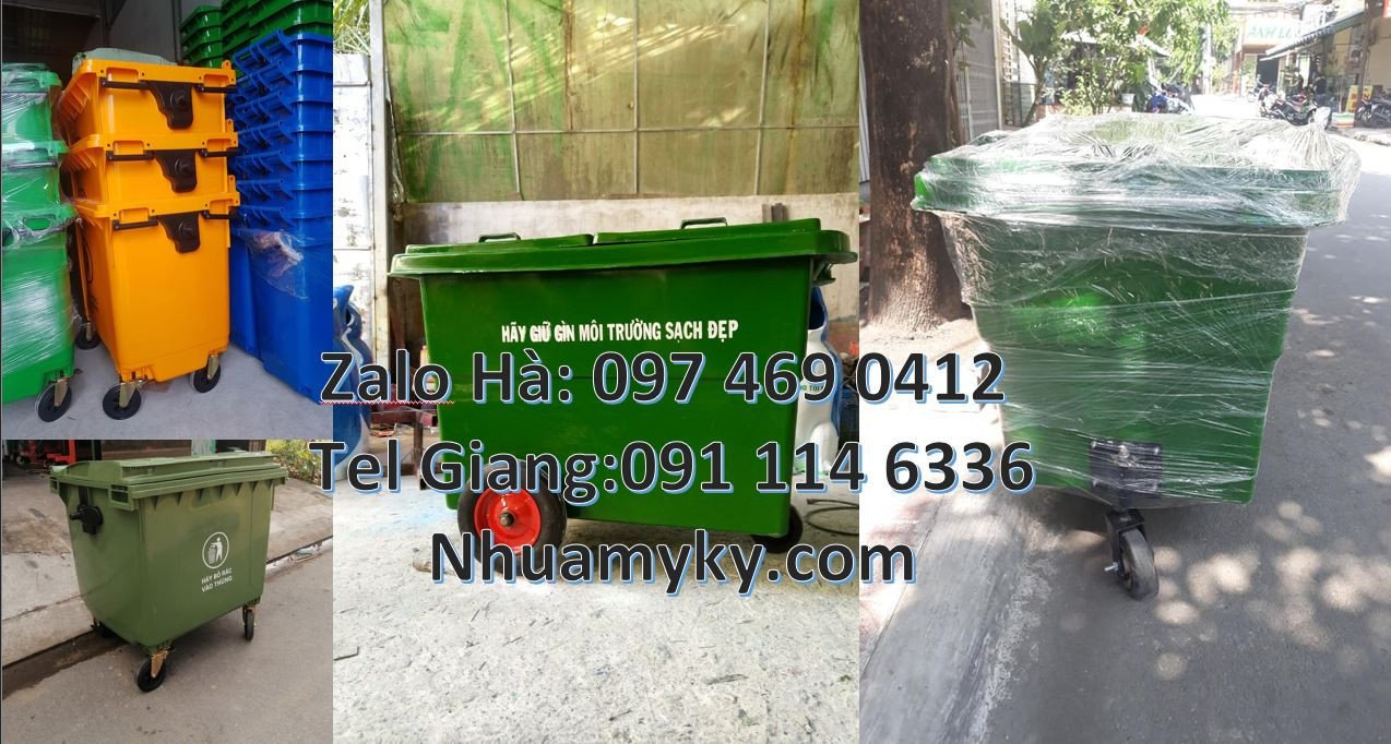 bán rẻ xe thu gom rác cỡ lớn 1000l,xe gom rác 660l 4 bánh có nắp đậy