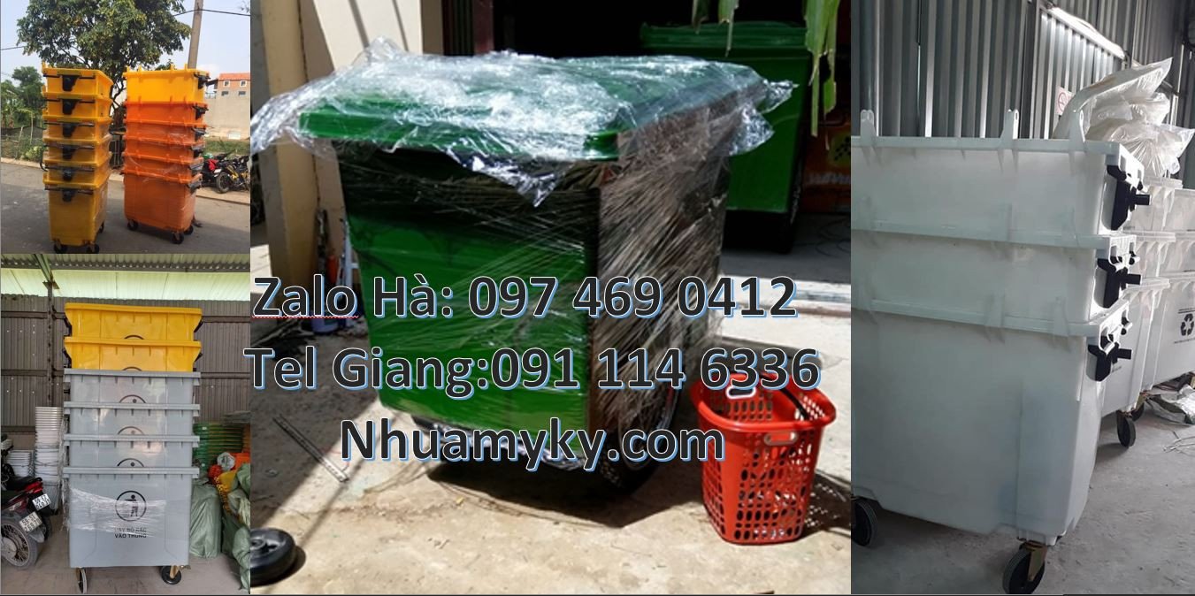 bán rẻ xe thu gom rác cỡ lớn 1000l,xe gom rác 660l 4 bánh có nắp đậy