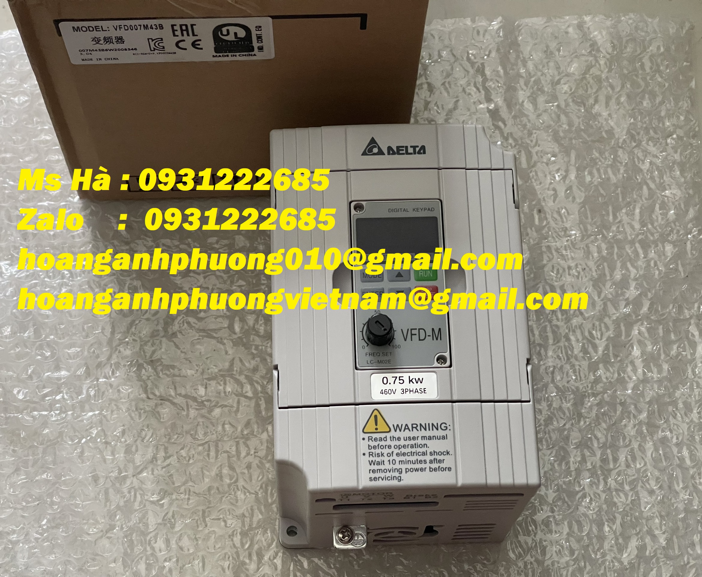 Delta dòng biến tần chính hãng VFD007M43B giá tốt hiện nay