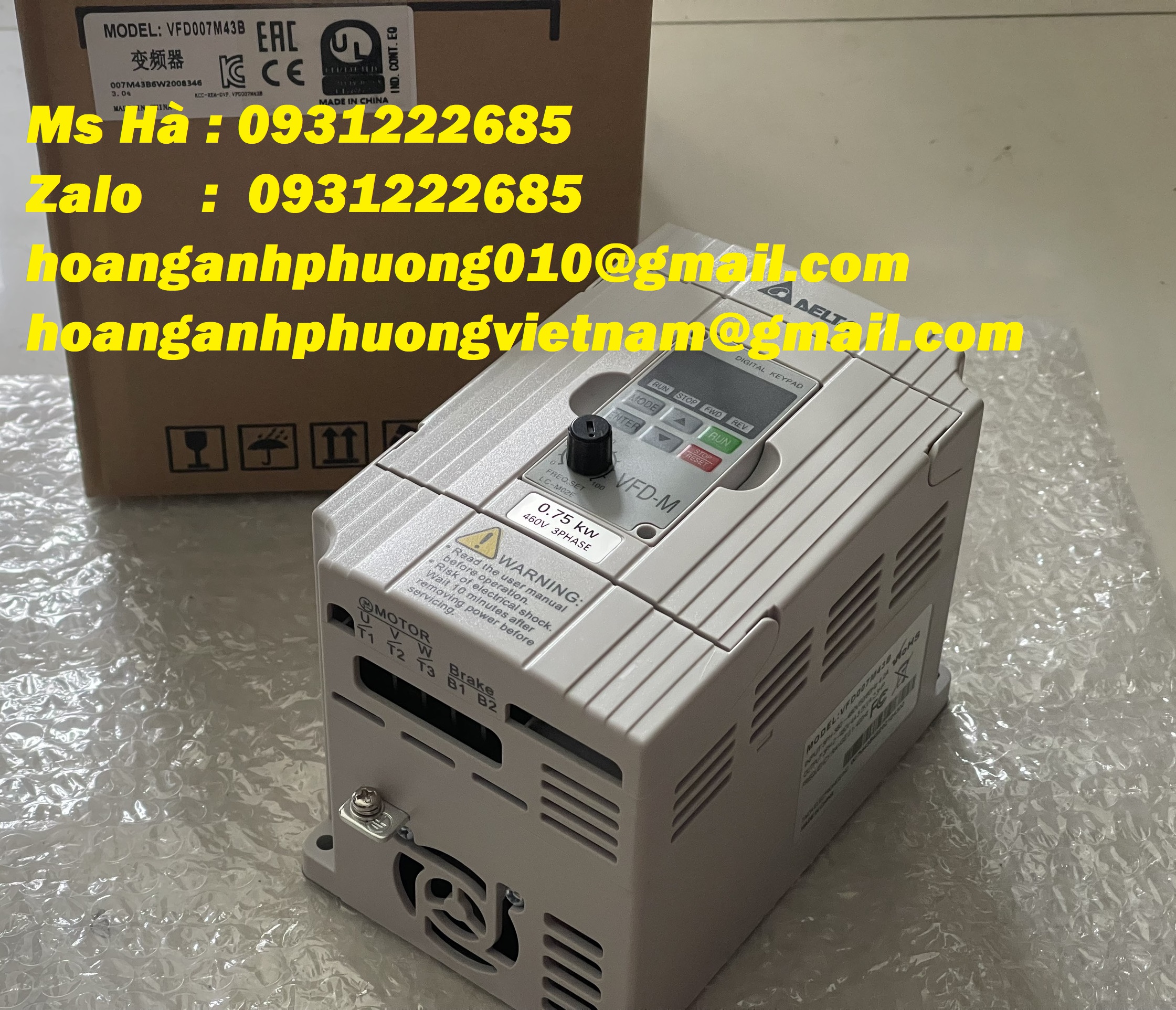 Delta dòng biến tần chính hãng VFD007M43B giá tốt hiện nay
