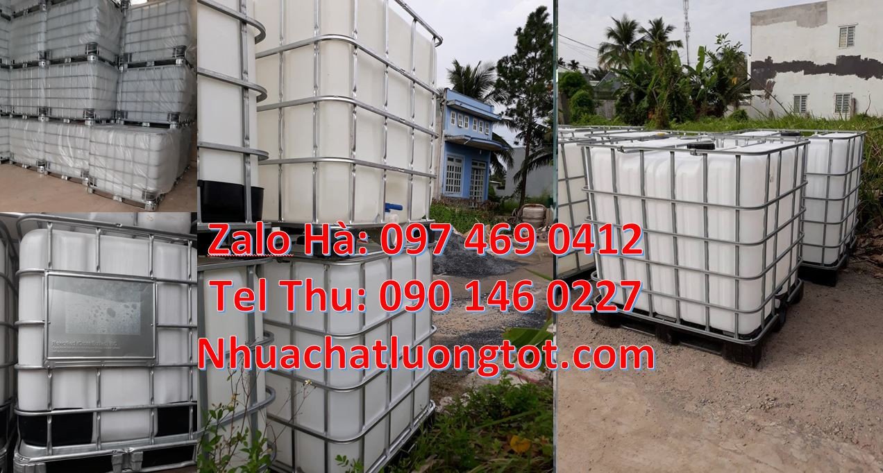 bán tank nhựa cỡ lớn 1000l,thùng ibc vuông có khung thép,tank lớn 1000