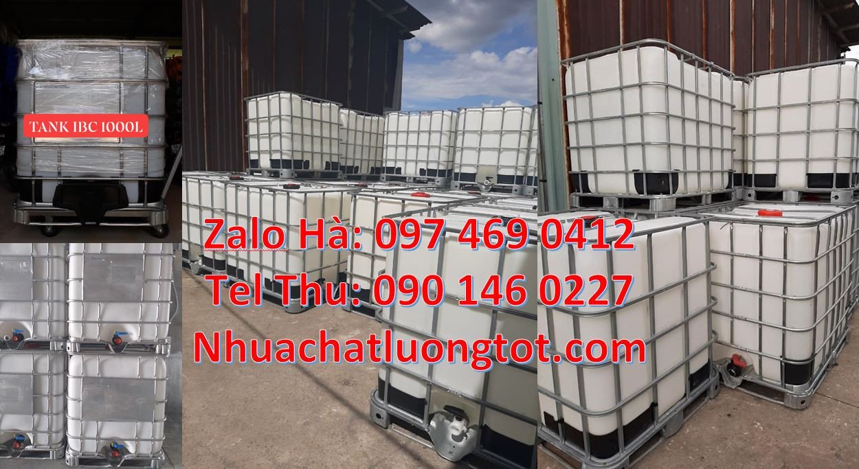 bán tank nhựa cỡ lớn 1000l,thùng ibc vuông có khung thép,tank lớn 1000