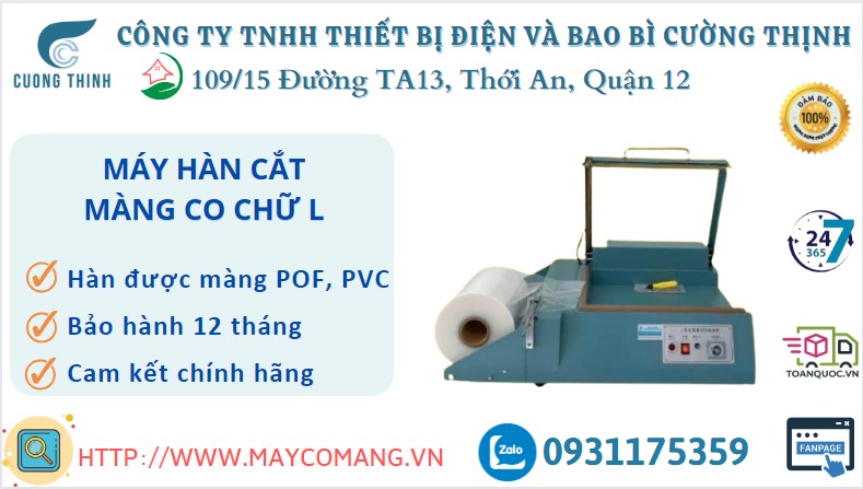 Máy cắt màng co chữ L - Cắt màng co POF PVC