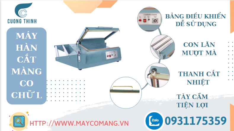 Máy cắt màng co chữ L - Cắt màng co POF PVC