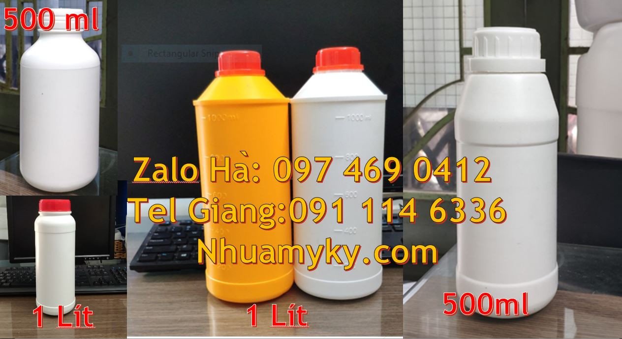 bán chai nnhuwajhdpe 500ml giá rẻ,chai nhựa 1l đựng hóa chất,chai nhựa
