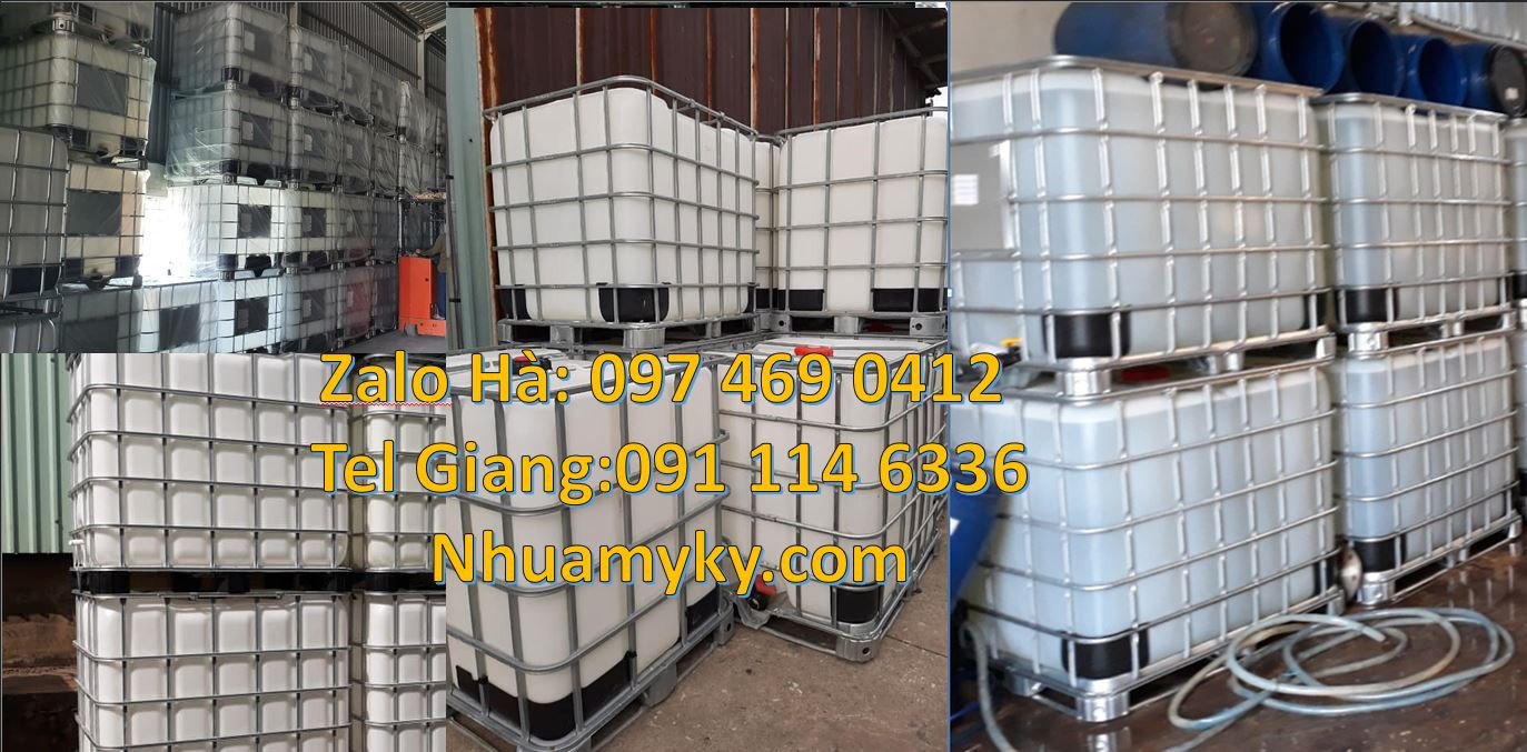 bán rank nhựa lớn 1000l,thùng ibc vuông trắng 1000l có khung thép rẻ