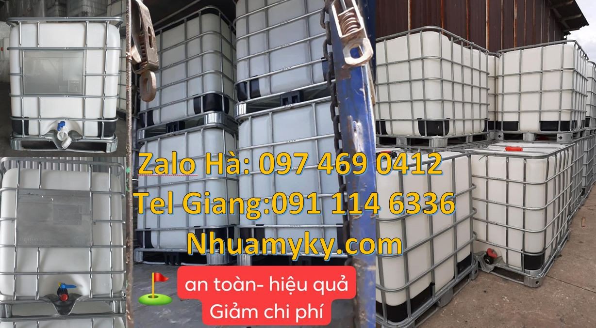 bán rank nhựa lớn 1000l,thùng ibc vuông trắng 1000l có khung thép rẻ