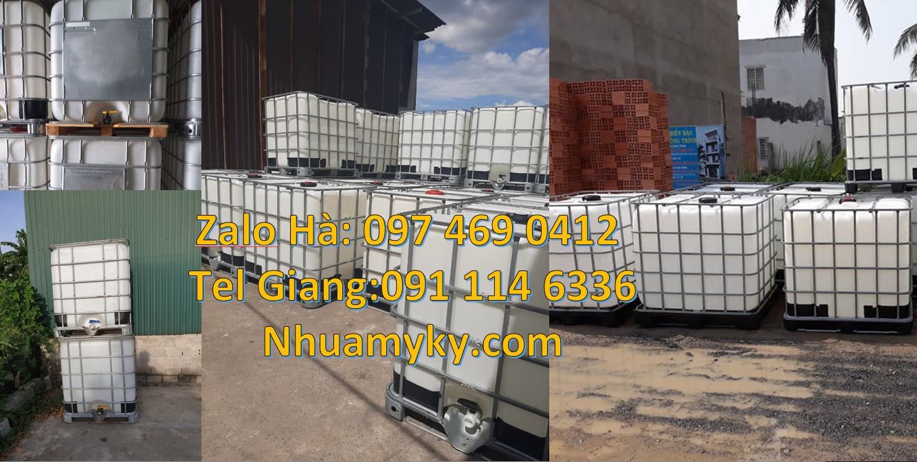 bán rank nhựa lớn 1000l,thùng ibc vuông trắng 1000l có khung thép rẻ