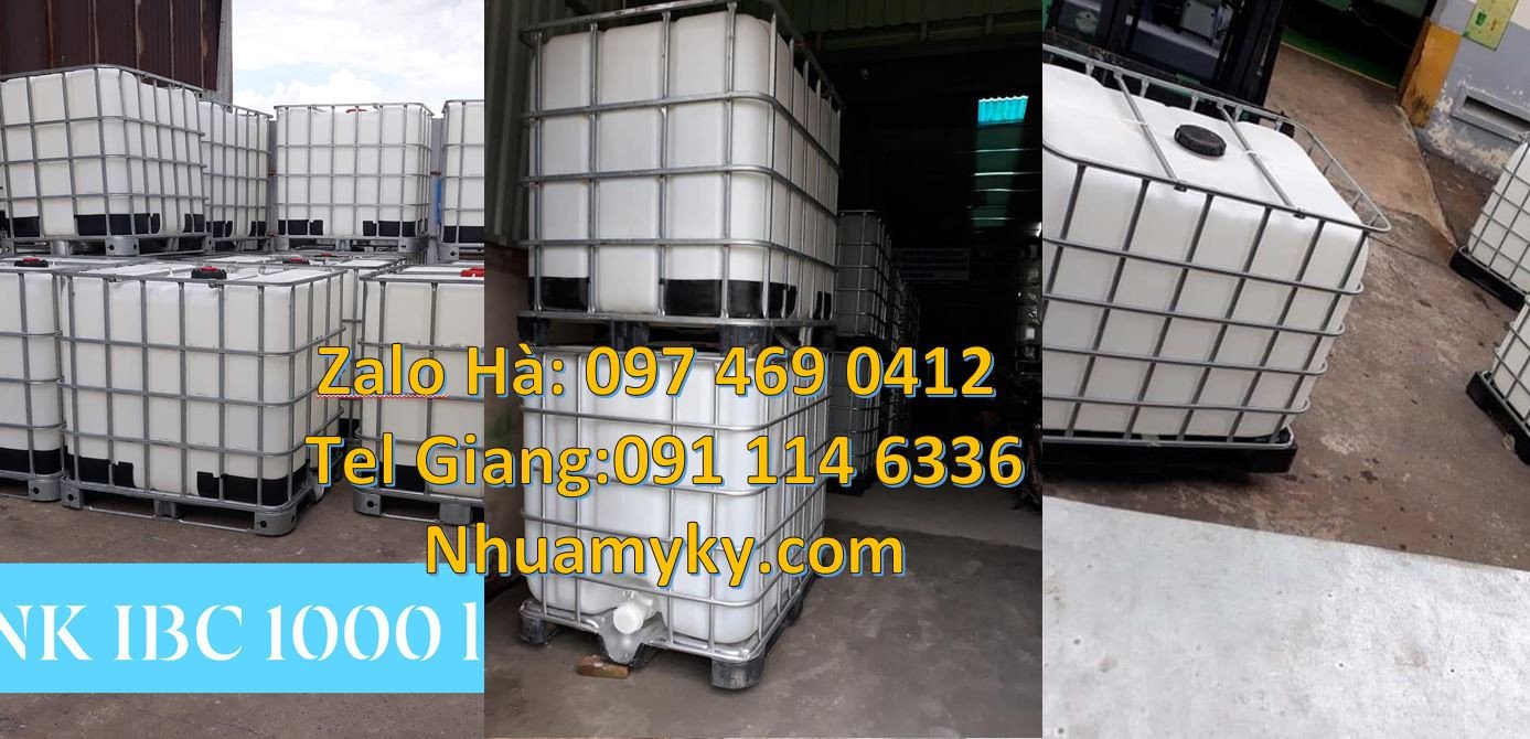 bán rank nhựa lớn 1000l,thùng ibc vuông trắng 1000l có khung thép rẻ