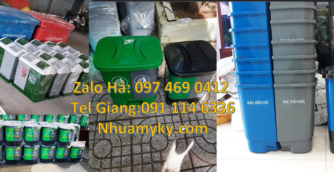 bán thùng phân loại rác y tế 3 ngăn 3 màu,thùng phân loại rác 2 ngăn