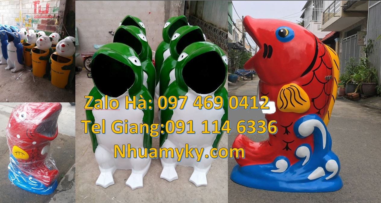 bán  thùng rác hình con cá chép,thùng rác hình con gấu giá rẻ nhất hcm