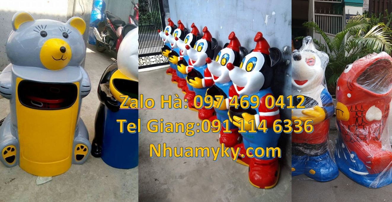 bán  thùng rác hình con cá chép,thùng rác hình con gấu giá rẻ nhất hcm