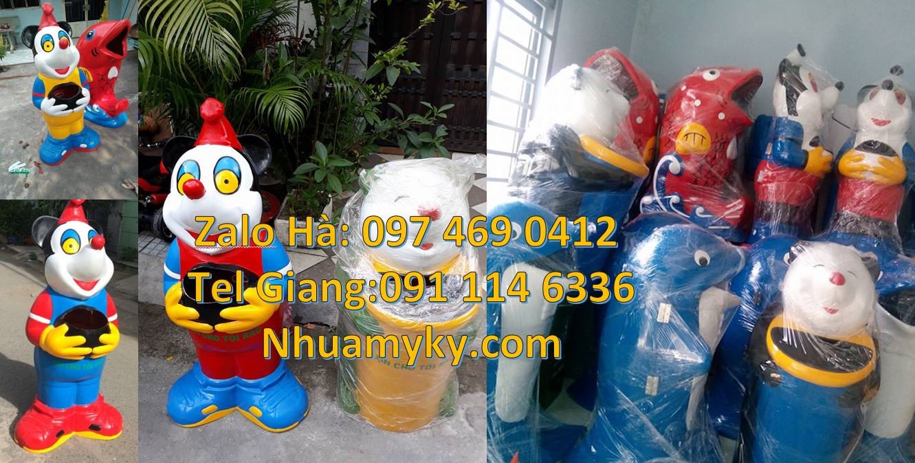 bán  thùng rác hình con cá chép,thùng rác hình con gấu giá rẻ nhất hcm