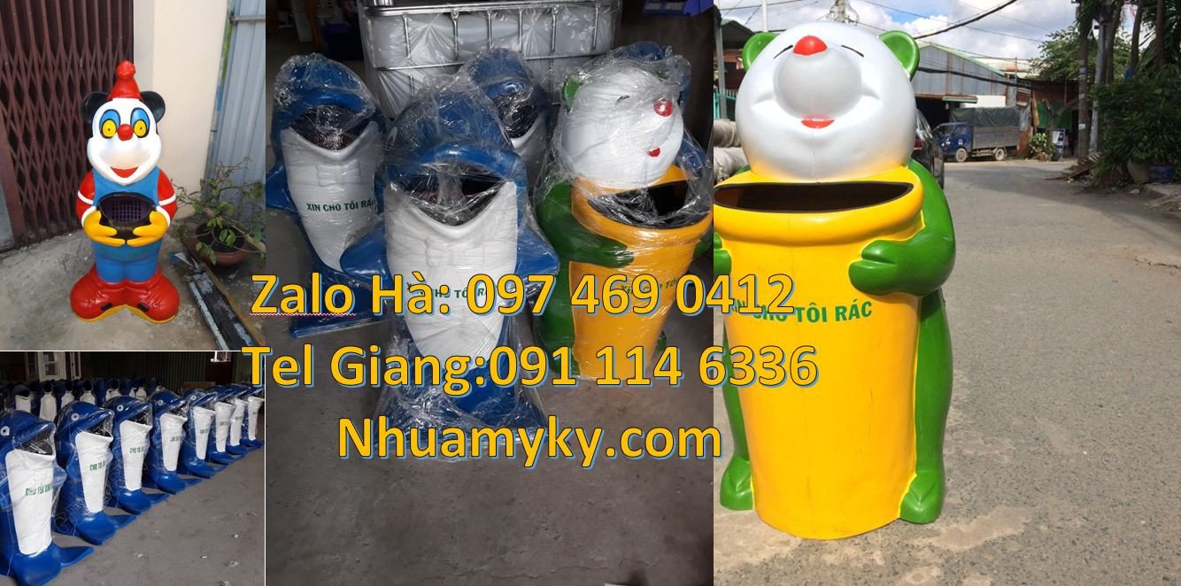 bán  thùng rác hình con cá chép,thùng rác hình con gấu giá rẻ nhất hcm