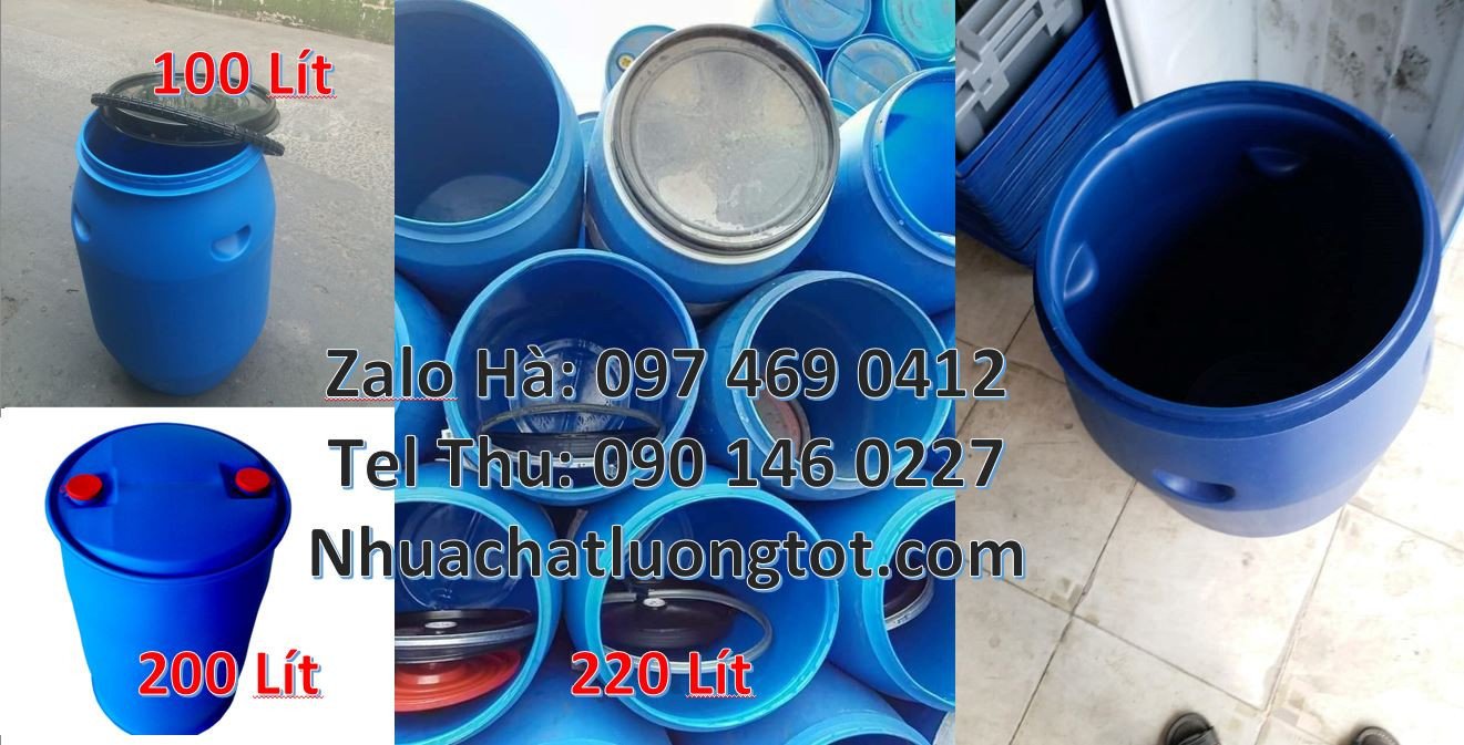 bán thùng phuy nhựa xanh 220l,phuy nhựa 120l đựng hóa chất giá rẻ hcm