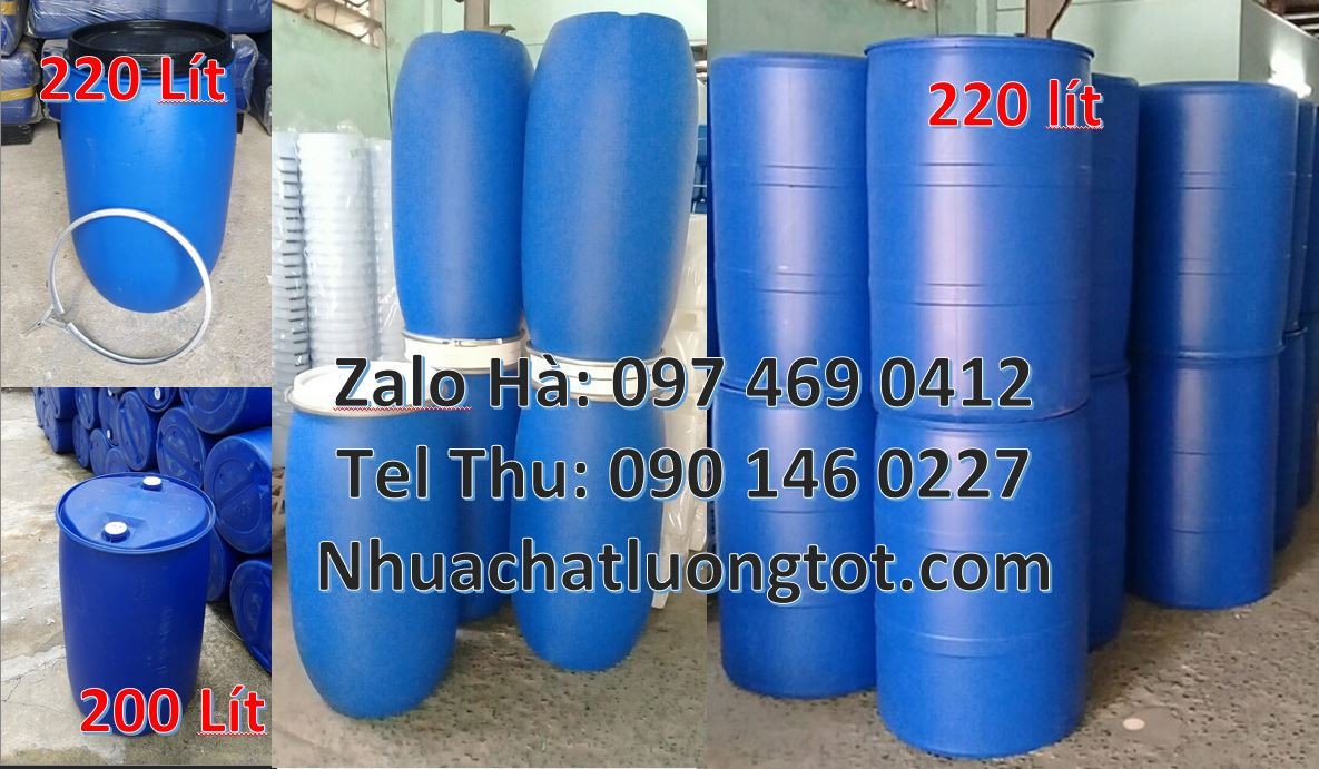 bán thùng phuy nhựa xanh 220l,phuy nhựa 120l đựng hóa chất giá rẻ hcm