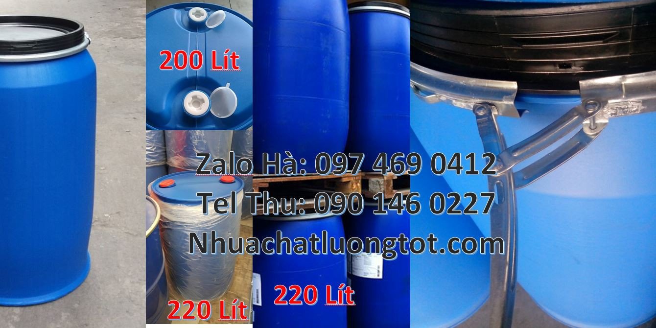 bán thùng phuy nhựa xanh 220l,phuy nhựa 120l đựng hóa chất giá rẻ hcm