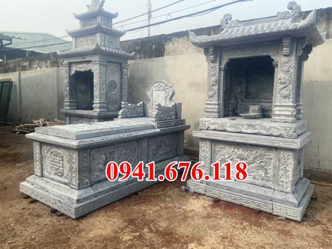 mẫu 499 lăng mộ ông bà bố mẹ ba má dòng bằng đá đẹp bán đồng tháp