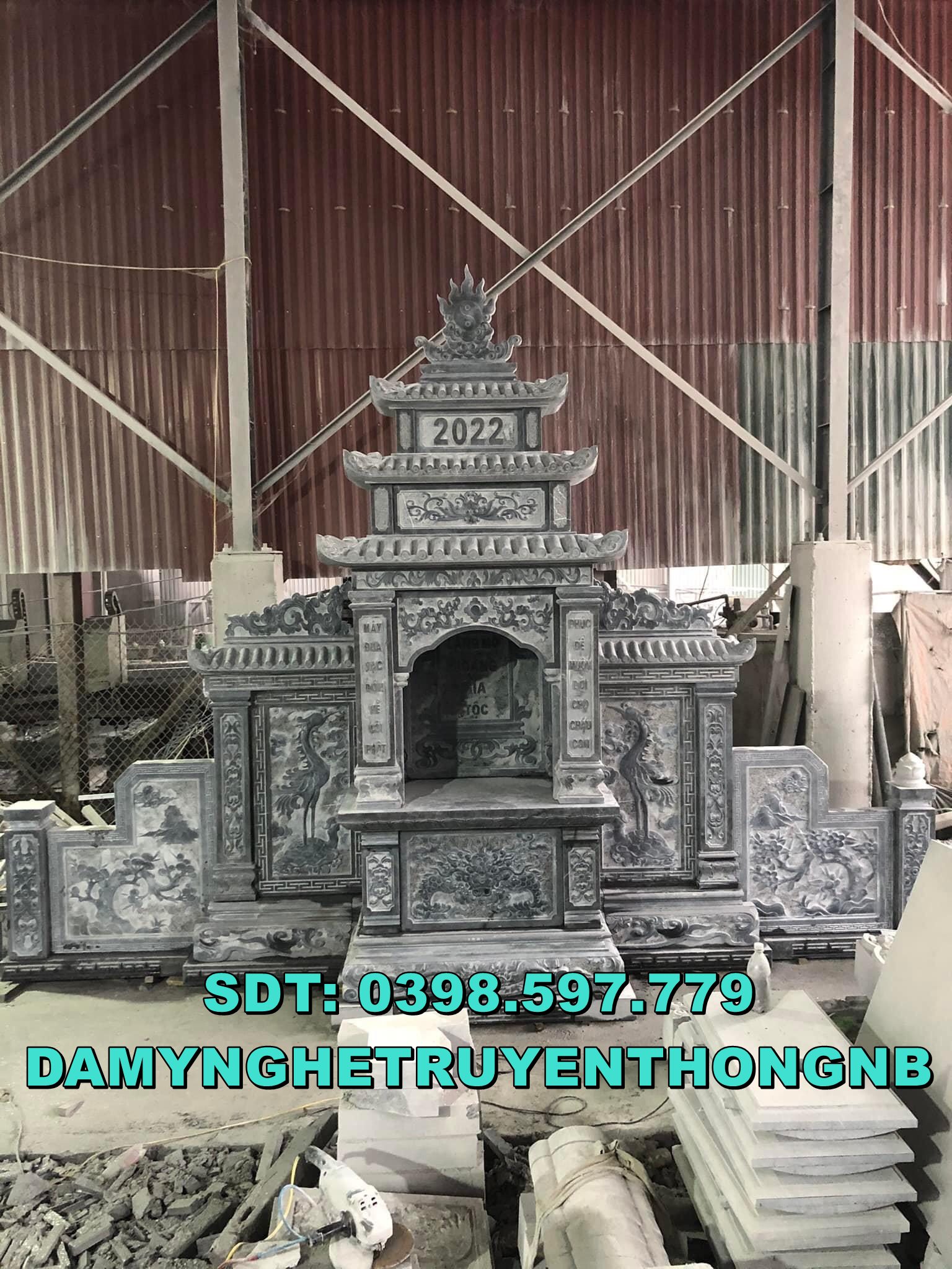 xây lăng thờ chung đá tự nhiên nguyên khối đẹp tại bình dương 2023