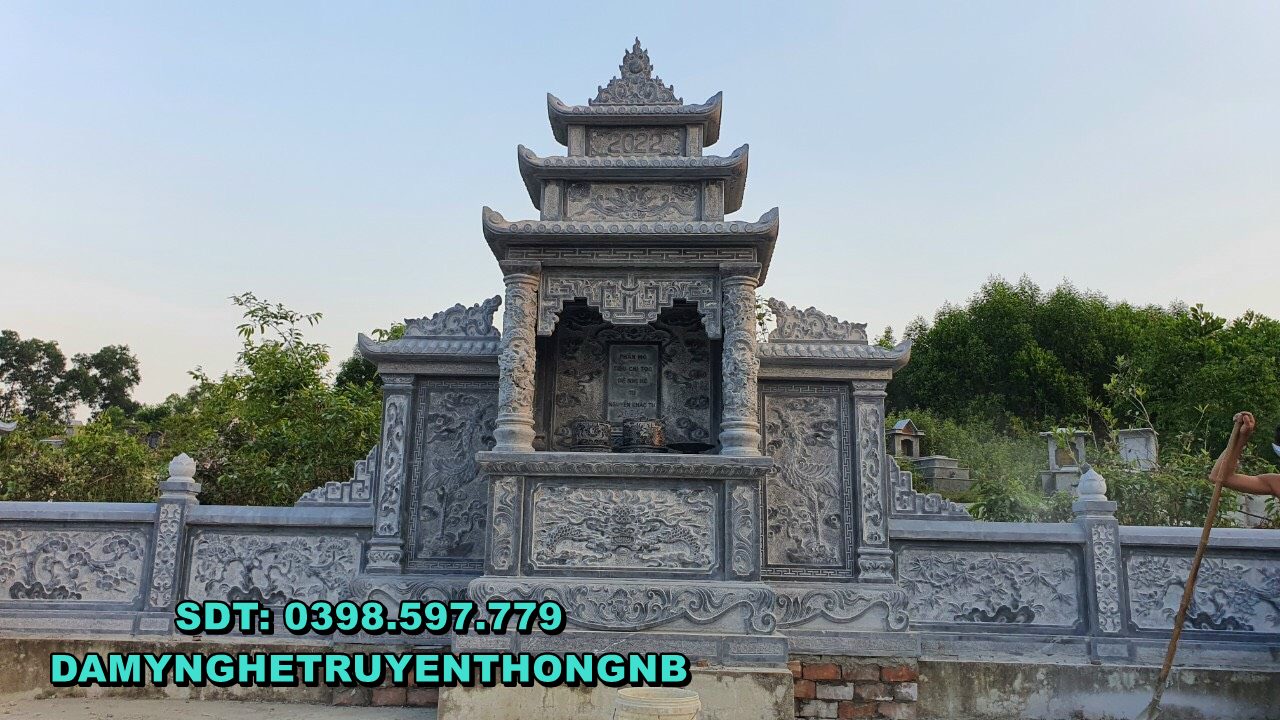xây lăng thờ chung đá tự nhiên nguyên khối đẹp tại bình dương 2023