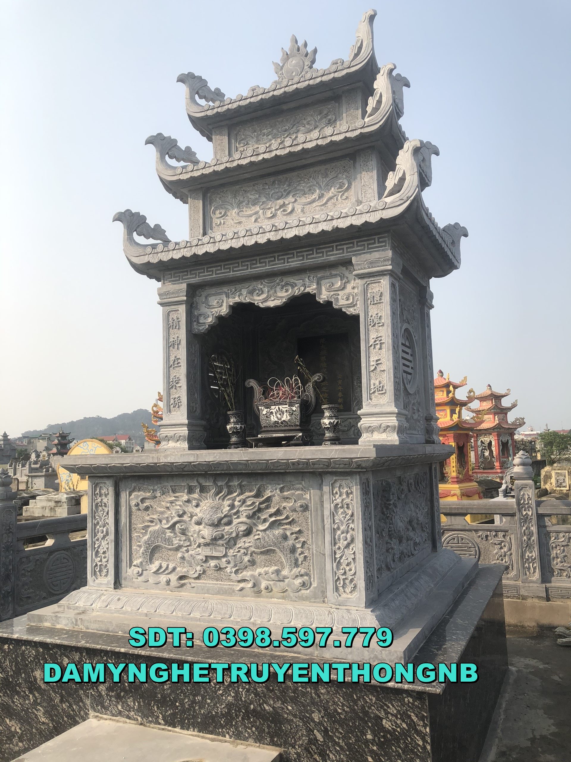 xây lăng thờ chung đá tự nhiên nguyên khối đẹp tại bình dương 2023