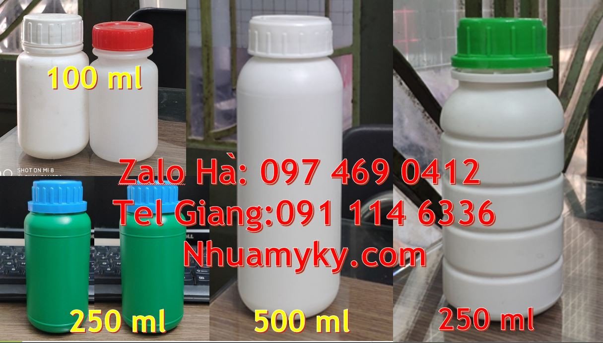 bán chai nhựa hdpe 500ml giá rẻ,chai nhựa màu trắng 250ml đựng hóa chấ