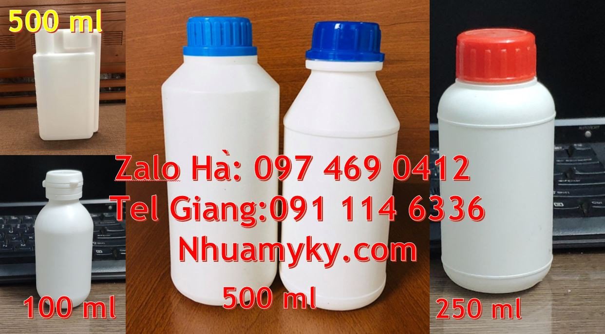 bán chai nhựa hdpe 500ml giá rẻ,chai nhựa màu trắng 250ml đựng hóa chấ