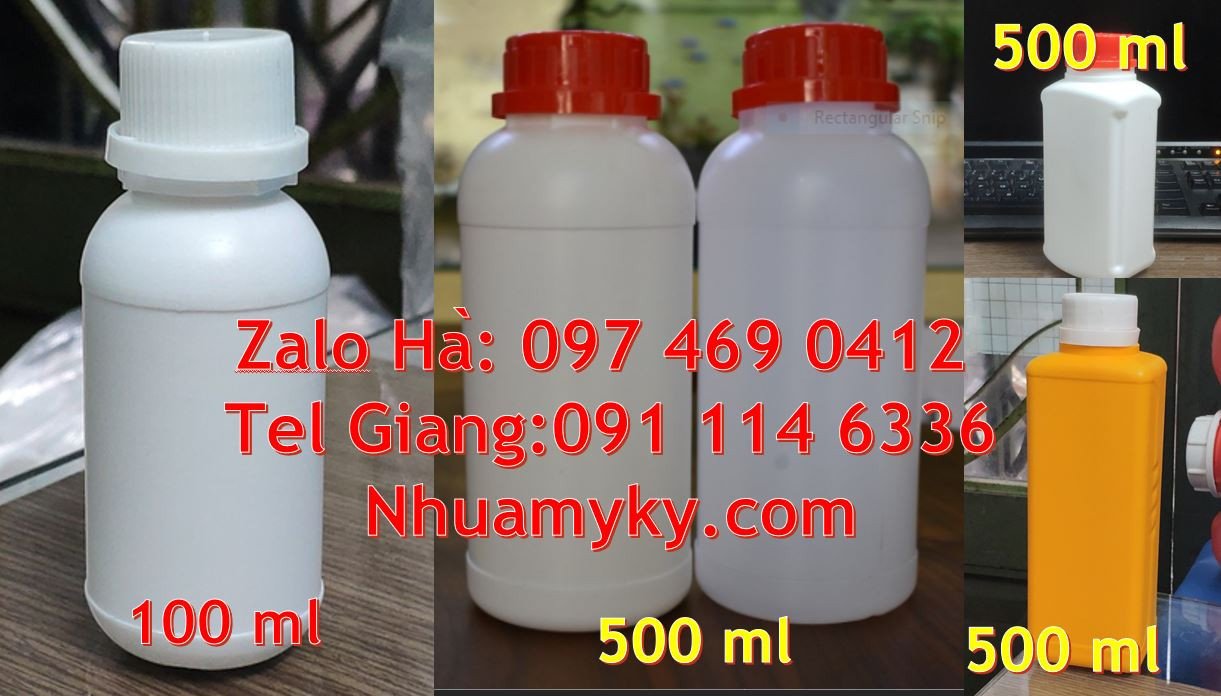 bán chai nhựa hdpe 500ml giá rẻ,chai nhựa màu trắng 250ml đựng hóa chấ