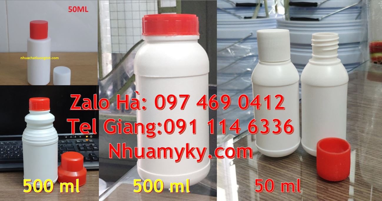 bán chai nhựa hdpe 500ml giá rẻ,chai nhựa màu trắng 250ml đựng hóa chấ