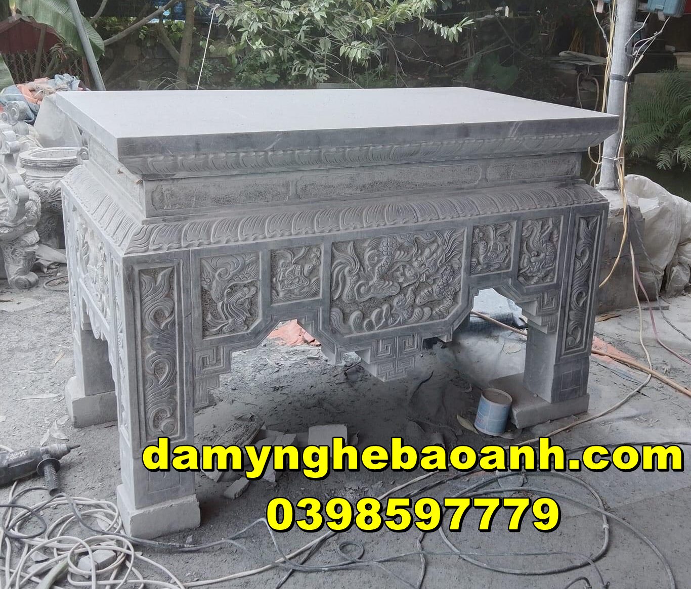 +30 mẫu bàn thờ đá,bàn lễ đá phong thuỷ đẹp,trang nghiêm