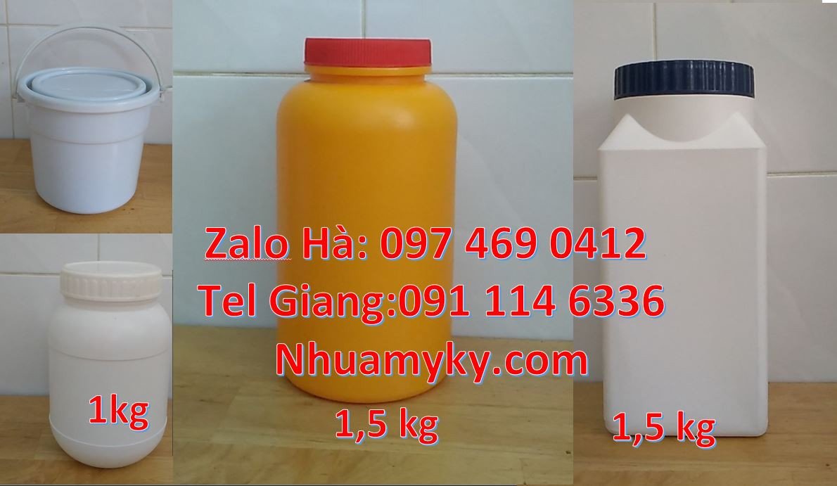 bán hũ nhựa 1.5kg màu vàng,hũ nhựa 0.5l đựng mỹ phẩm,hũ nhựa hdpe giá