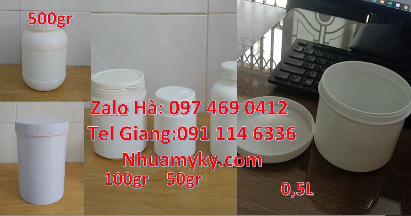 bán hũ nhựa 1.5kg màu vàng,hũ nhựa 0.5l đựng mỹ phẩm,hũ nhựa hdpe giá