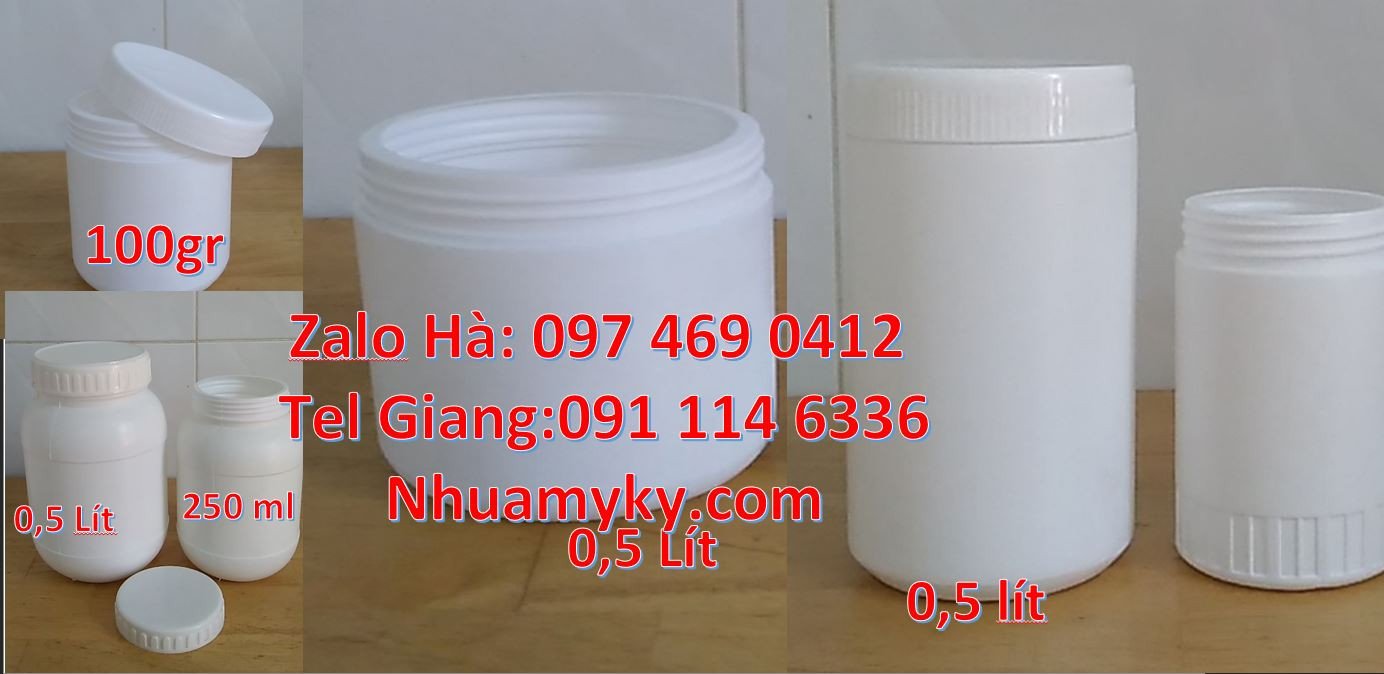 bán hũ nhựa 1.5kg màu vàng,hũ nhựa 0.5l đựng mỹ phẩm,hũ nhựa hdpe giá