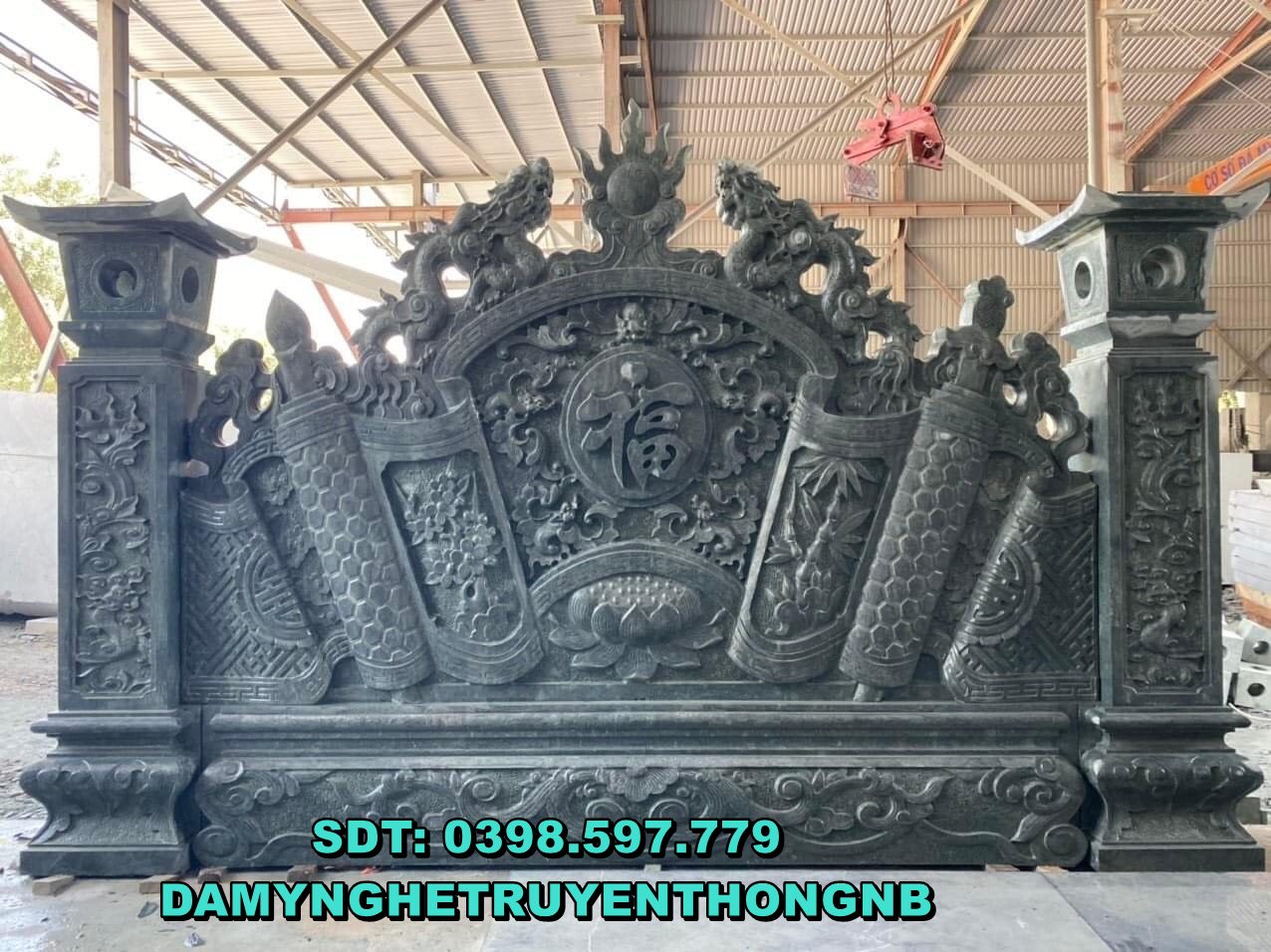 89+ cuốn thư đá xanh tự nhiên chấn chạch bình phong bằng đá đẹp 2023