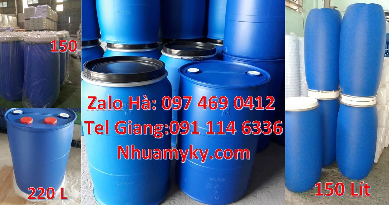 bán thùng phuy nhựa màu xanh 200l,phuy nhựa hdpe có nắp hở giá rẻ hcm