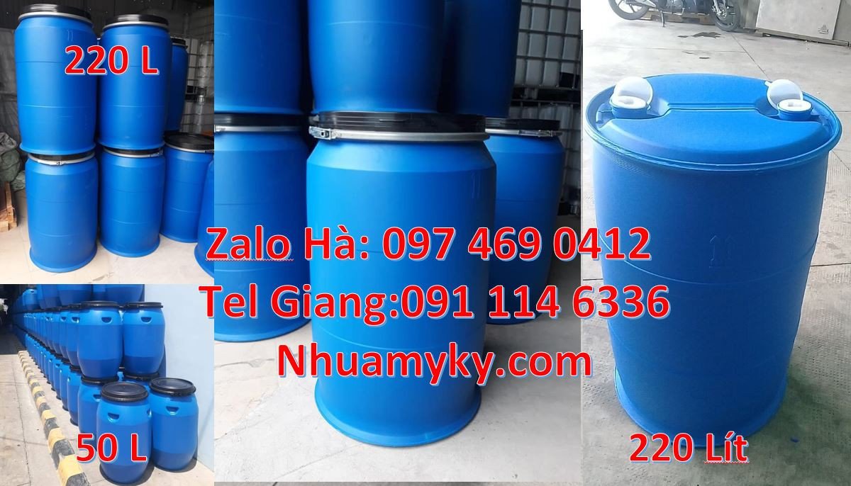 bán thùng phuy nhựa màu xanh 200l,phuy nhựa hdpe có nắp hở giá rẻ hcm