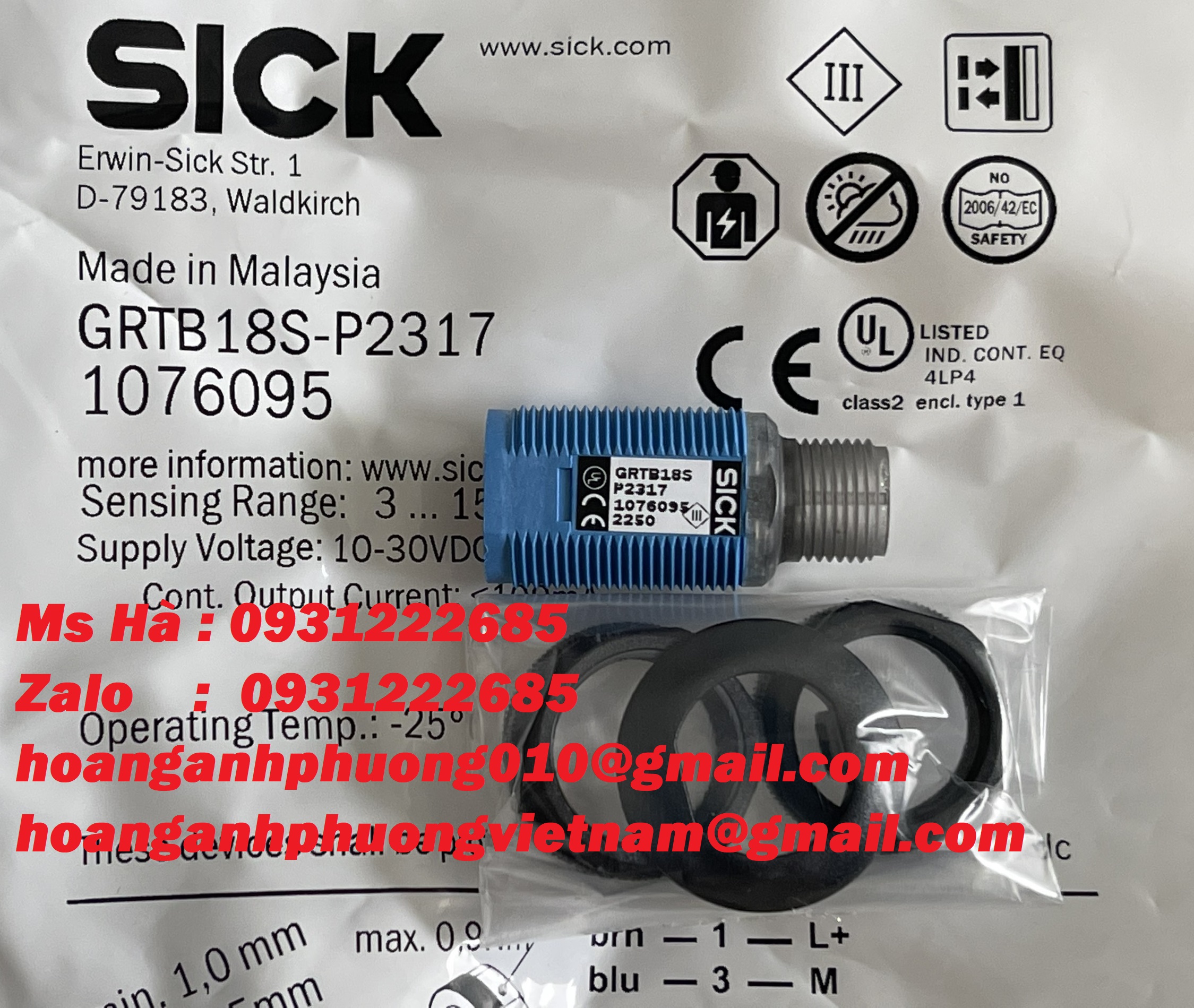 Cảm biến chính hãng dòng Sick GRTB18S-P2317 mới 100%
