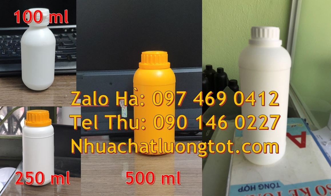 bán chai nhựa loại nhỏ màu trắng xanh vàng đen,chai nhựa hdpe giá rẻ