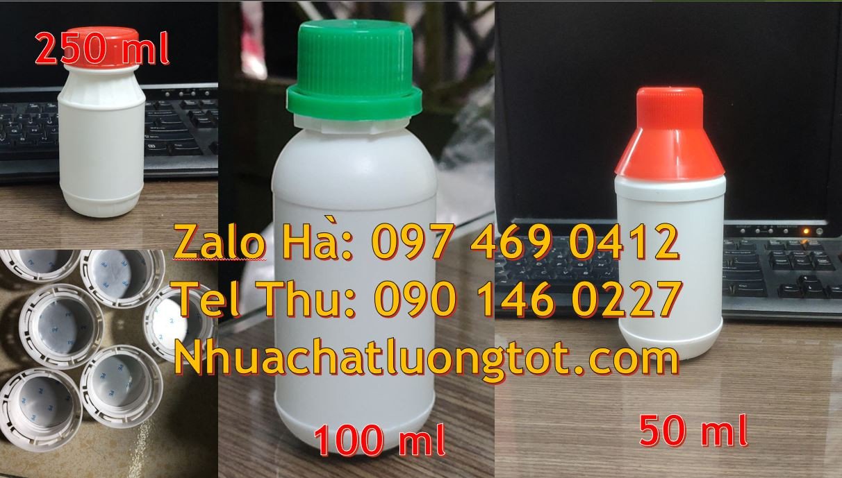 bán chai nhựa loại nhỏ màu trắng xanh vàng đen,chai nhựa hdpe giá rẻ