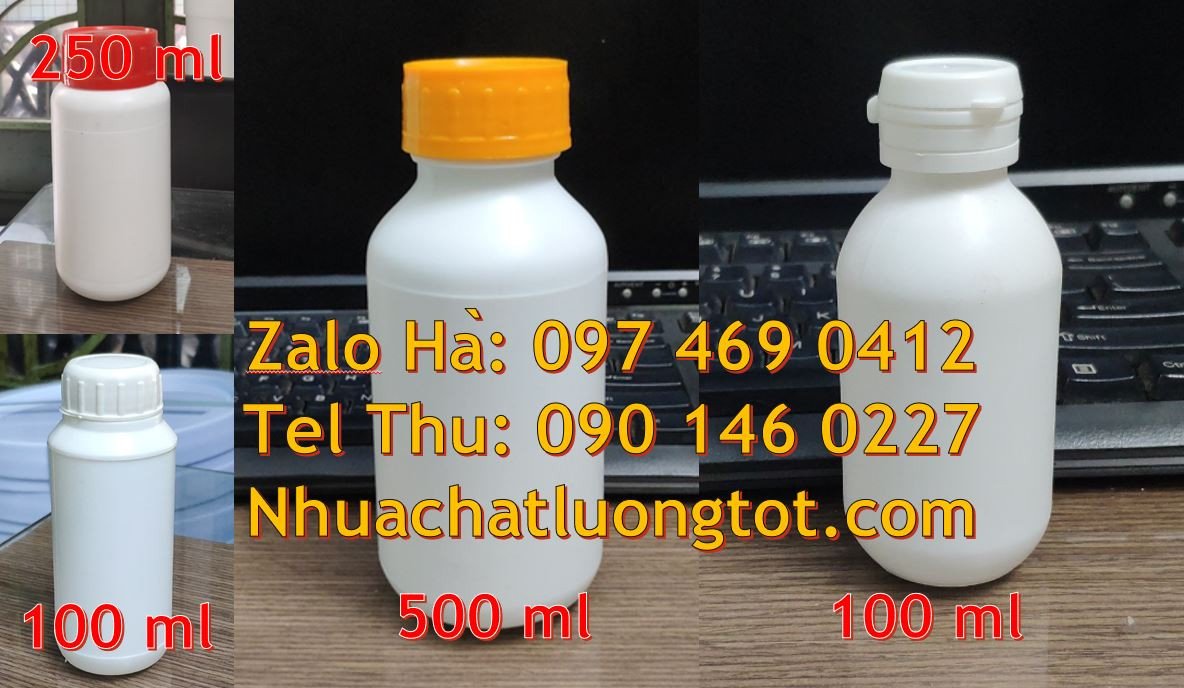 bán chai nhựa loại nhỏ màu trắng xanh vàng đen,chai nhựa hdpe giá rẻ