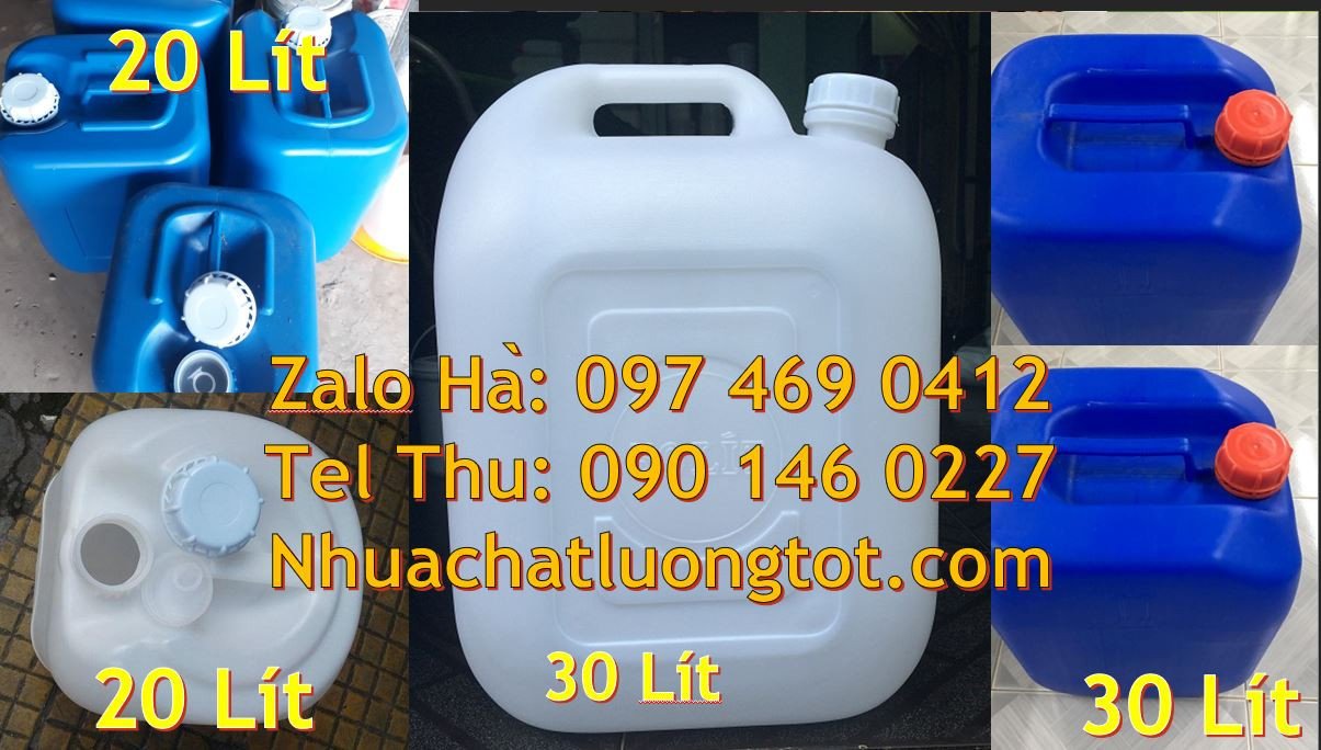 Bán can nhựa cỡ lớn 30l, can nhựa 20l đựng hóa chất,can nhựa giá rẻ hc